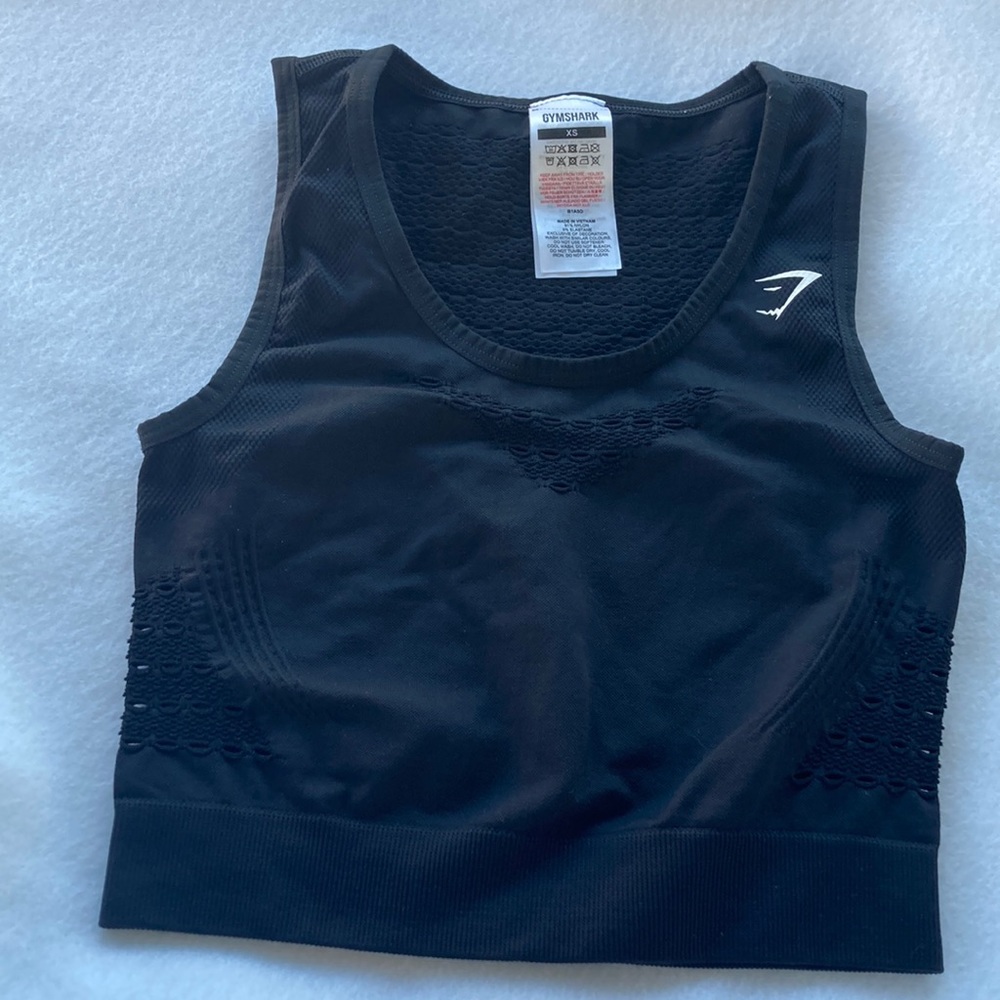 XS Gymshark black bralette workout